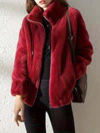 Asta™ -  Gemütliche und Warme Jacke mit Reißverschluss – Rot