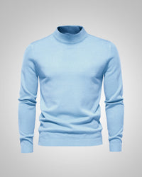 Fabian | Herren Klassiker Stehkragenpullover – Hellblau