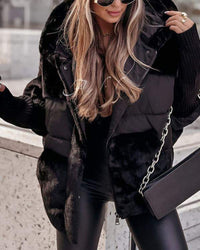 Raeinha | Thermojacke mit Kapuze – Schwarz
