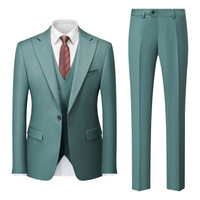 Herren Klassisch Stylisch Hochzeitsgast Anzug Set | Zweiteilig – Grün