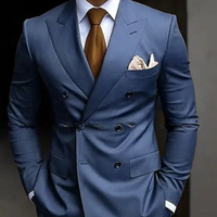 Herren Zweireihig Formell Hochzeitsgast Anzug Set | Zweiteiliges Set – Dunkelblau