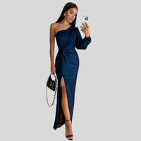 Ilse | Glamouröses Drapé-Kleid – Dunkelblau