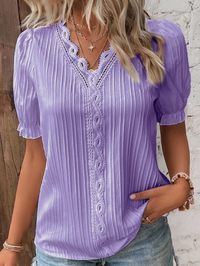 Émilie - Einfarbiges Damen-T-Shirt – Lila