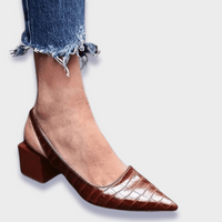 Heidi | Orthopädische Pumps aus Premium-Kunstleder – Dunkelbraun
