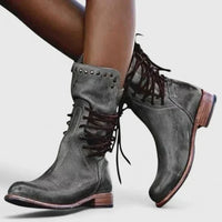 Birgit | Damen Klassische Schnürstiefel – Grau