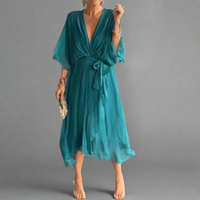 Isolde | Maxikleid aus Premiumstoff – Seeblau
