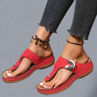 Jutelen | Premium Orthopädische Keil-Sandalen für den Sommer – Rot