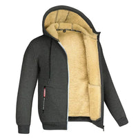 Heidi-Moden - Lässiger und Stilvoller Herbst Zip-Up Hoodie mit Fleece-Jacke für Männer – Dunkelgrau