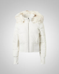 Isabel | Damen Gesteppter Winter Jacke Parka – Weiß