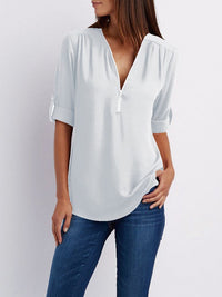 Langärmelige Lockere Bluse – Weiß
