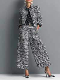 Aderet - Stylische Langarm Jacke Und Lässige Hose – Schwarz