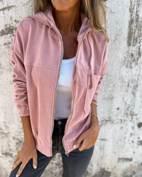EDA - CORDJACKE MIT VERSTELLBARER KAPUZE – Rosa