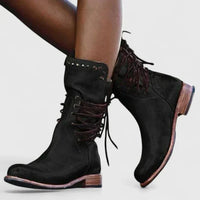 Birgit | Damen Klassische Schnürstiefel – Schwarz