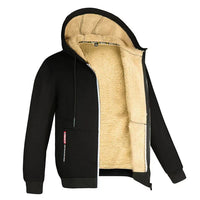 Heidi-Moden - Lässiger und Stilvoller Herbst Zip-Up Hoodie mit Fleece-Jacke für Männer – Schwarz