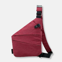 Liv | Sichere Schultertasche aus Nylon – Bordeauxrot