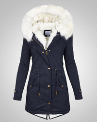 Nele | Damen Gefütterte Winter Parka Jacke – Marine