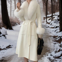 Phanie | Eleganter Warmer Wintermantel – Weiß