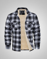 Marcel | Herren Sherpagefütterte Hemdjacke – Schwarz