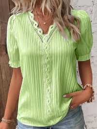 Émilie - Einfarbiges Damen-T-Shirt – Grün