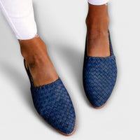 Jesselle - Gewebte Slingback-Ballerinas – Blau