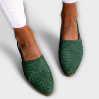 Jesselle - Gewebte Slingback-Ballerinas – Grün