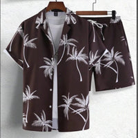 Frank | Herren Tropical Sommerhemd Set – Dunkelbraun