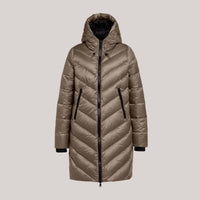 Hammery | Manteau long matelassé élégant avec capuche – Marron