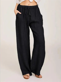 Eirlys | Damen Hose mit Kordelzug – Schwarz