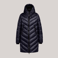 Hammery | Manteau long matelassé élégant avec capuche – Bleu foncé