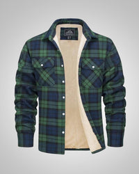 Marcel | Herren Sherpagefütterte Hemdjacke – Grün