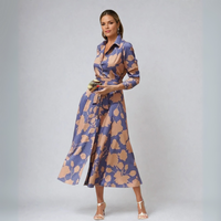 Floriza – Klassisches Hemdblusenkleid für zeitlosen Stil – Lila