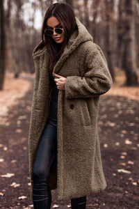 Jorina - Warmer Kuscheliger Wollmantel – Khaki