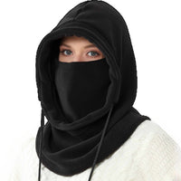 Leyelora | Winter Balaclava – Hooded Scarf für Damen & Herren – Schwarz