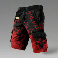 Leon | Premium-Shorts für Abenteurer – Schwarz Rot