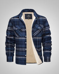 Marcel | Herren Sherpagefütterte Hemdjacke – Blau
