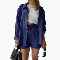 Aurélie  | Elegantes und Lässiges Ensemble – Blau