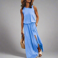 Wolff | Elegantes Maxi-Kleid für Damen – Himmelblau
