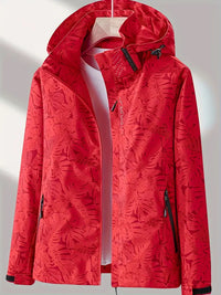 HEIKE - WASSERDICHTE JACKE MIT KAPUZE – Rot