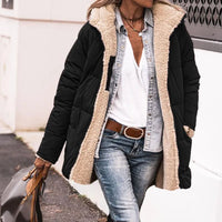 CORINNA - GESTEPPTE JACKE MIT FLEECEFUTTER – Schwarz