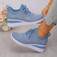 Giselle – Orthopädische Sneakers mit funkelnden Strasssteinen – Blau