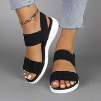 Ortrun | Elegante Bequeme Orthopädische Sandalen – Schwarz