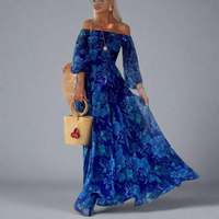 Lieberta | Boho-inspiriertes Florales Maxikleid – Blau
