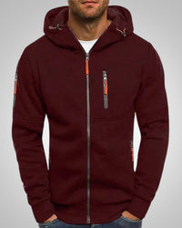 Herman | Herren Eleganter Hoodie Pullover mit Reißverschluss – Rot