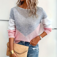 ELEGANTER PULLOVER | STILVOLL UND BEQUEM – Grau + Pink