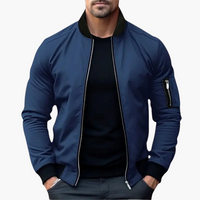 Klassische Bomberjacke für Männer - Reißverschluss und Stil – Blau