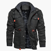Herrenjacke mit Reißverschluss und mehreren Taschen – Schwarz