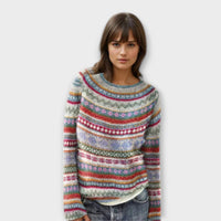 Regenbogen gestreifter Pullover – Ultimativer Komfort für gemütliche Tage – Weiß