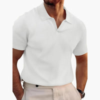 Stylisches Waffelpolo-Shirt für Männer - bequeme Passform – Weiß