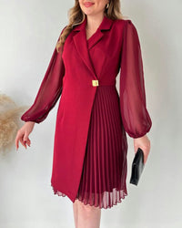Prisca - Festliches Kleid mit Goldakzent – Rot