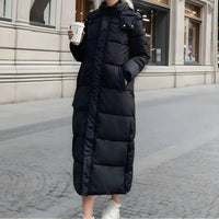 Tiara - Gemütliche Winterlange Jacke – Schwarz